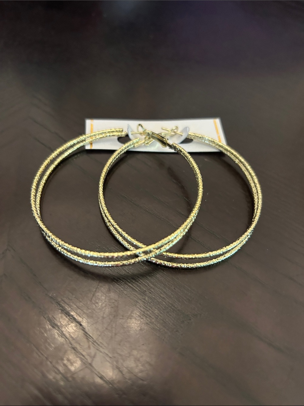 Gold-Tone Textured Hoop Earrings - Women Jewelry